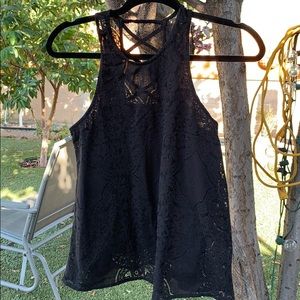 Black Laced Sleeveless Top